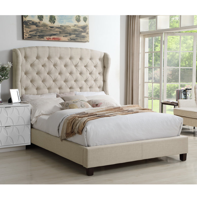 Mulhouse Furniture Feliciti Solid Wood Tufted Upholstered Low Profile